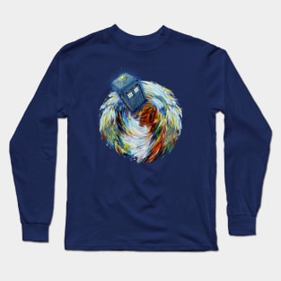 Blue Phone booth jump into time Vortex Long Sleeve T-Shirt